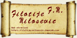 Filotije Milošević vizit kartica